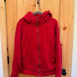 Lululemon Red Scuba Zip-Up Hoodie